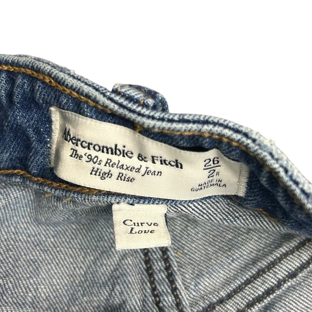 Abercrombie & Fitch The 90's Relaxed High Rise Jeans sz 2 26 Curve Love Stretch - Picture 6 of 6